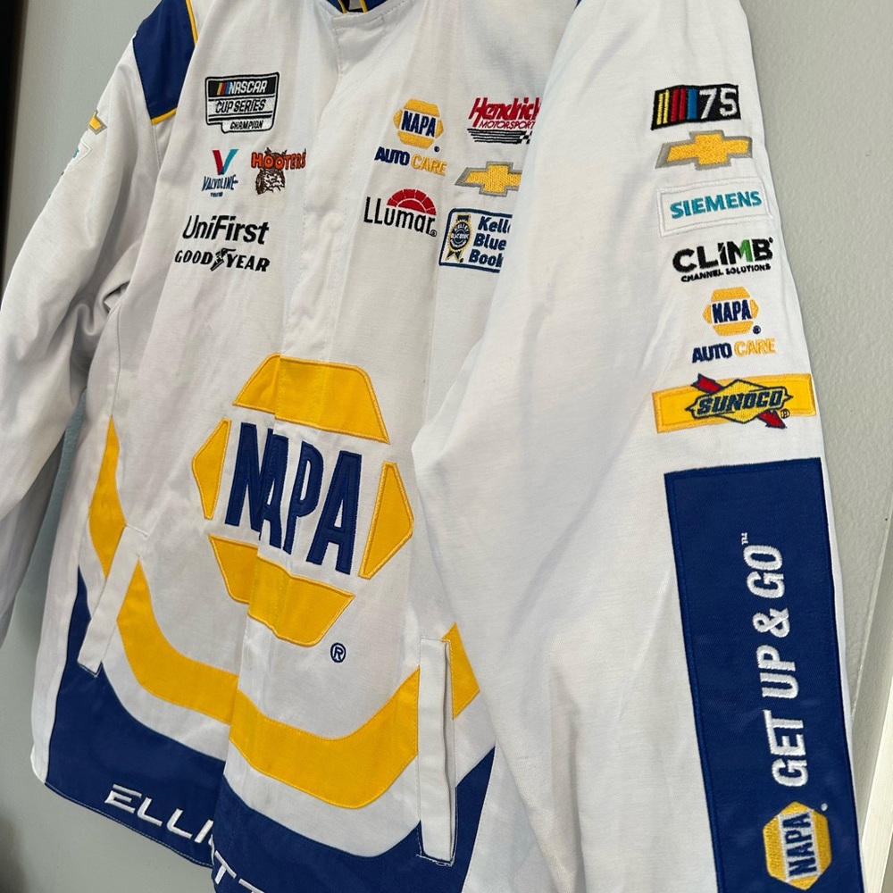 Chase Elliott NAPA White and Blue Performance Racing Jacket - Picture 2 of 5